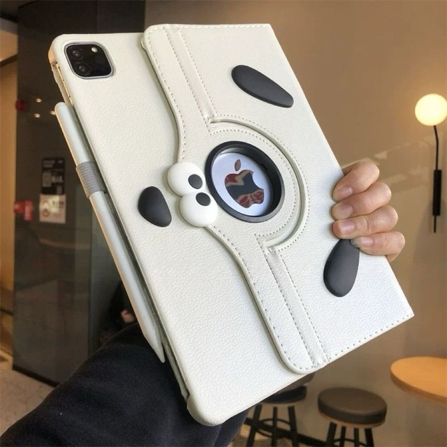 Cute Puppy Dog Leather Protective Case for iPad 9 & 10.2-Inch for Air7 2025/11th Gen Protection Rotatable Tablet Covers & Cases