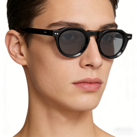 Lunettes de soleil classiques unisexes, forme ronde, verres polarisés TAC, protection UV, service personnalisé, monture en acétate.