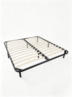 Cadre de lit Queen Size avec rangement, sommier à lattes en fer moderne, pliable, durable, écologique, facile à assembler
