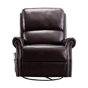 JKY 家具皮革躺椅摇臂和旋转躺椅椅子