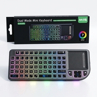 Mini clavier sans fil M15 2.4G avec souris aérienne, télécommande rétroéclairée rechargeable pour Smart TV, décodeur, projecteur, PC