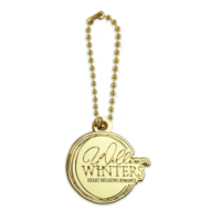 Chine OEM pendentif en or bijoux logo gravé vêtements breloques étiquettes décoratives étiquette ronde clé breloque étiquette en métal doré