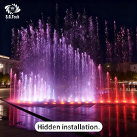 Fontaine extérieure DMX à plat en acier inoxydable, design moderne et personnalisé, avec contrôle musical et danse des jets d'eau, 110/220V - Nouveauté 2026 Water Crown
