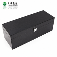 Boîte cadeau en bois noir brossé personnalisée avec doublure en velours verrouillable, finition artisanale, insert de couleur personnalisée