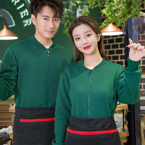 Sudadera con capucha y cuello de béisbol, forrada de lana azul, uniforme de trabajo de algodón para uso laboral en otoño - Product Image 2