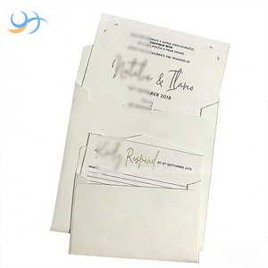 Invitations de poche personnalisées de luxe avec dorure à chaud et cartes RSVP |   Enveloppes personnalisées blanches pour invitations de <span class=keywords><strong>mariage</strong></span> pour événements nuptiaux - Product Image 1