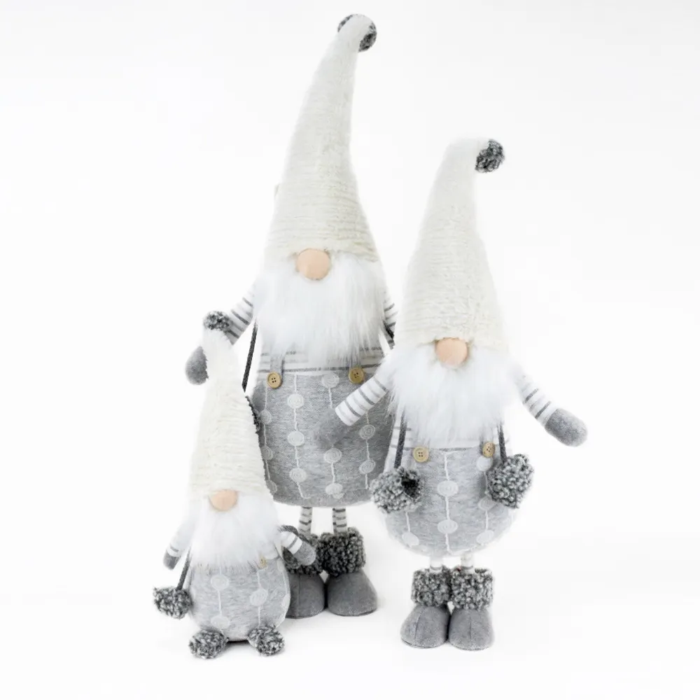 Fancy Xmas Gnome Kerst Ornamenten Kerstman Wit Pluche Kerstversiering Gnome Zweedse Gevulde Gnome Voor Home Decor