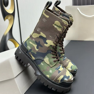 Botas de Diseñador Originales de Primera Calidad, Botas de Hombre con Cierre y Suela Gruesa, Estilo Retro, Nuevas y Populares para Invierno - Product Image 4