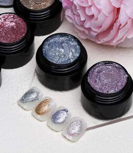 Pintura en Gel Platino, 12 Colores, Súper Brillante, Diseño Metálico, Personalizable, Pintura 3D con Purpurina, Gel UV - Product Image 3