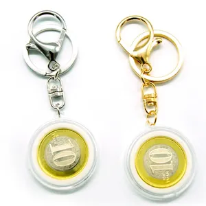 अद्वितीय मुक्त डिजाइन जस्ता मिश्र धातु चुनौती सिक्का धारक कीचेन टैग सामान कारखाने थोक धातु कीचेन के साथ