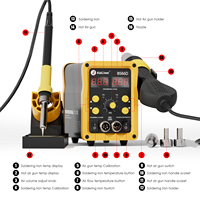 Station de soudage numérique Kailiwei 750W 8586D 2-en-1 avec pistolet à air chaud et écran LED pour réparation de téléphones