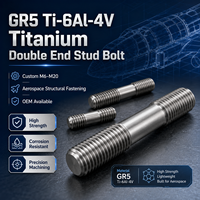 GR5 Ti-6Al-4V Titanyum Çift Uçlu Saplama Civatası Özel M6-M20 Uçak Yapısal Çerçevesi Havacılık Bağlantı Elemanı OEM