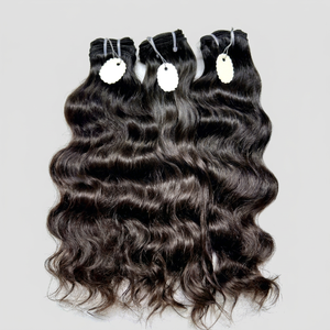 RVHHE A26 Extensiones de Cabello Remy Indio Natural Ondulado para Templo, Doble Trama a Máquina, Teñido, 100g/unidad, Solo Colores Más Oscuros - Product Image 1
