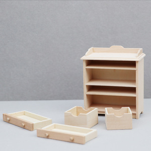 1:12 Puppenhaus Miniatur-Holzmöbel 7,5*3,9*8,6 cm Europäischer Stil Ornamente Schrank Schublade Modell für Mikroszenen - Product Image 5