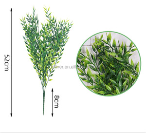 Decoración de Boda Persa Pequeña, Hojas Artificiales Verdes, 7 Ramas, Arreglo de Plantas Artificiales para el Día de la Madre - Product Image 6
