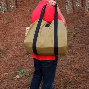 Sac de rangement pour bois de chauffage portable d'extérieur, grande capacité, imperméable, en tissu Oxford 600D avec fermeture éclair, vente en gros d'usine - Product Image 4