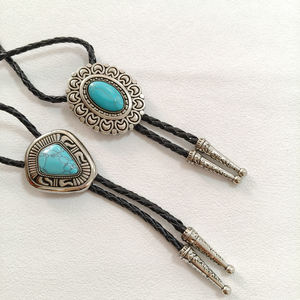 Bijoux de mode véritable pierre Turquoise pendentif colliers 45mm Cowboy Style <span class=keywords><strong>Bolo</strong></span> <span class=keywords><strong>cravate</strong></span> pour cadeau - Product Image 4