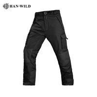 HAN WILD Nouveau pantalon décontracté pour homme, coupe droite, taille élastique, fermeture éclair robuste, toile imperméable, service OEM