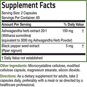 Capsules d'Ashwagandha Premium avec du poivre noir, complément alimentaire végétalien à base de plantes pour le stress et l'énergie, complément d'Ashwagandha - Product Image 3