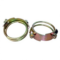 Collier de serrage robuste double fil de 2,5 pouces en acier inoxydable poli réglable pour tuyau en caoutchouc industriel (OEM)