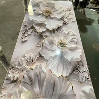 Panneau mural en PVC à motif marbré réaliste moderne, imperméable, pour la décoration intérieure du salon