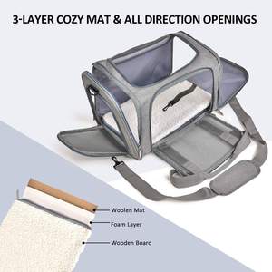 Pet <strong>Carrier</strong> Bag Hot Sale High Quality Durable Expandable Airline Approved Cat Bag Pet Cages <strong>Carrier</strong> for Travel - Product Image 4