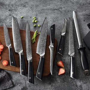 <span class=keywords><strong>Set</strong></span> <span class=keywords><strong>di</strong></span> <span class=keywords><strong>Coltelli</strong></span> da <span class=keywords><strong>Chef</strong></span> Classici in Acciaio Damasco con Manico in G10 e Blocco in Legno - Product Image 6