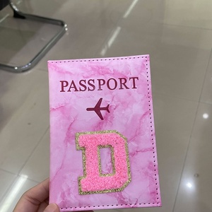 Popular Travel Airplane Essentials <strong>Passport</strong> Cover with Initial Monogram Chenille Letters <strong>Pink</strong> <strong>Passport</strong> Cover Book <strong>Holder</strong> - Product Image 5
