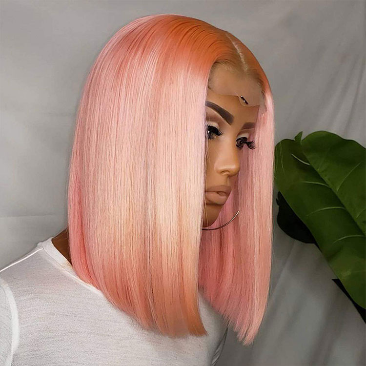 วิกผมบ๊อบสีชมพู