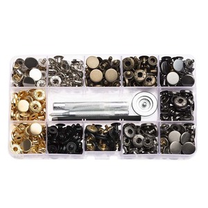 633 12mm kim loại <span class=keywords><strong>Snap</strong></span> Nút 6 màu hỗn hợp đóng gói bạc vàng đen nickle Antique Brass Shank phụ kiện may mặc cho các công cụ - Product Image 1