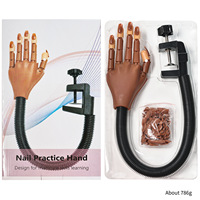 Modèle de main d'entraînement pour ongles, amovible, pour manucure DIY, avec articulations des doigts, pour la pratique des ongles en acrylique, mains de prothèse