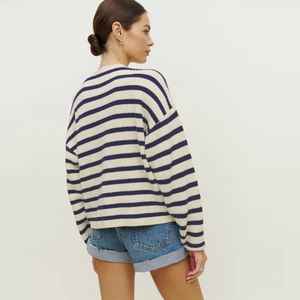 Cárdigan de punto de algodón con cuello en V profundo para <span class=keywords><strong>mujer</strong></span>, estilo informal de invierno con botones en capas, suéteres largos al por mayor - Product Image 6