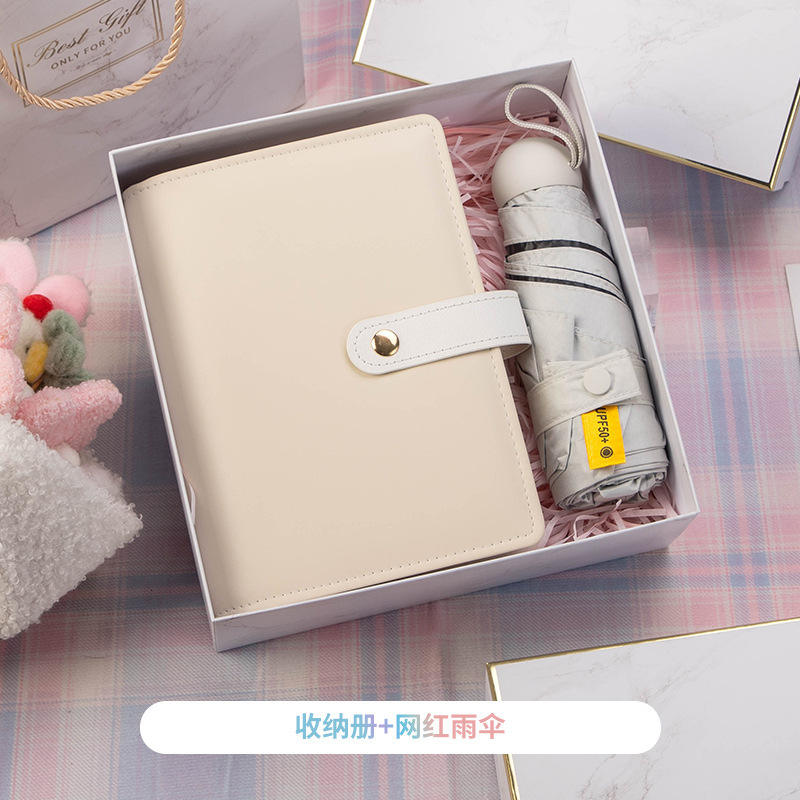 [ชุดเซ็ตสองชิ้นสีขาว] อัลบั้มเก็บเครื่องประดับ &amp; ร่มยอดนิยม