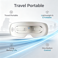Masseur oculaire à compression d'air chauffé par vibration, 5 modes, physiothérapie infrarouge, contrôle de la minuterie, musique Bluetooth intelligente, pliable