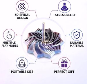 Jouet de décompression apaisant pour les doigts, imprimé en 3D, décagonal, avec poignée, pour stimuler les sens - Product Image 3