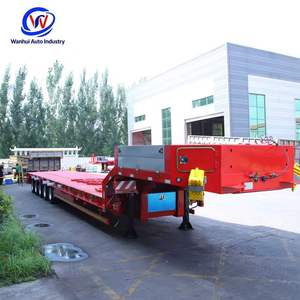 Semi-remorque surbaissée à double essieu 100 tonnes pour le transport d'équipements lourds miniers et <span class=keywords><strong>de</strong></span> construction - <span class=keywords><strong>Prix</strong></span> usine - Product Image 1
