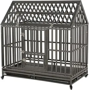 Caisse pour chien robuste en forme de cabane Cage pour chien Chenil pour animaux de compagnie Chenils et caisses à double porte pour petits chiens moyens et grands