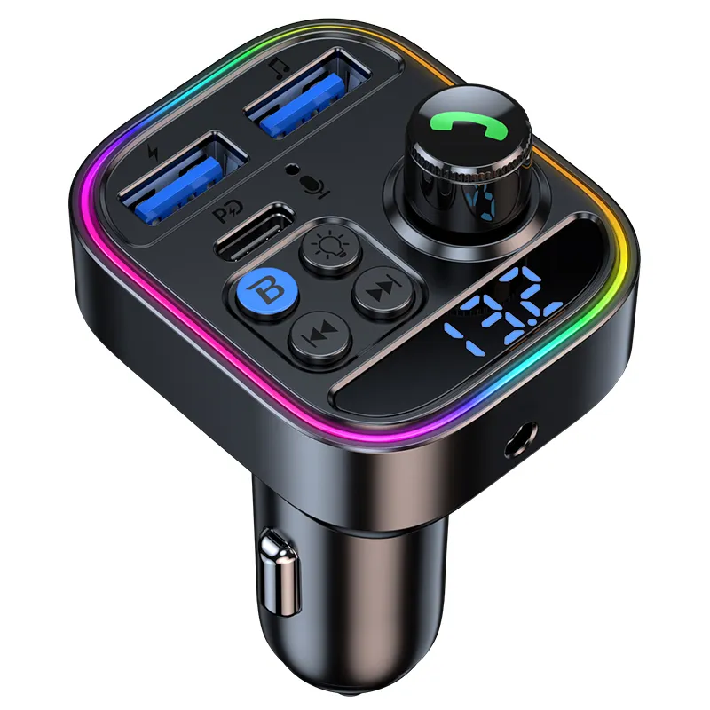 Fast Charging Dual USB Car Mobile Phone Charger Fm Transmitter Car MP3 Player car android player T18