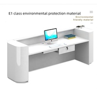 Mobilier de bureau moderne simple en bois marbre blanc brillant Bureau de réception de salon convertible fourni par la Chine