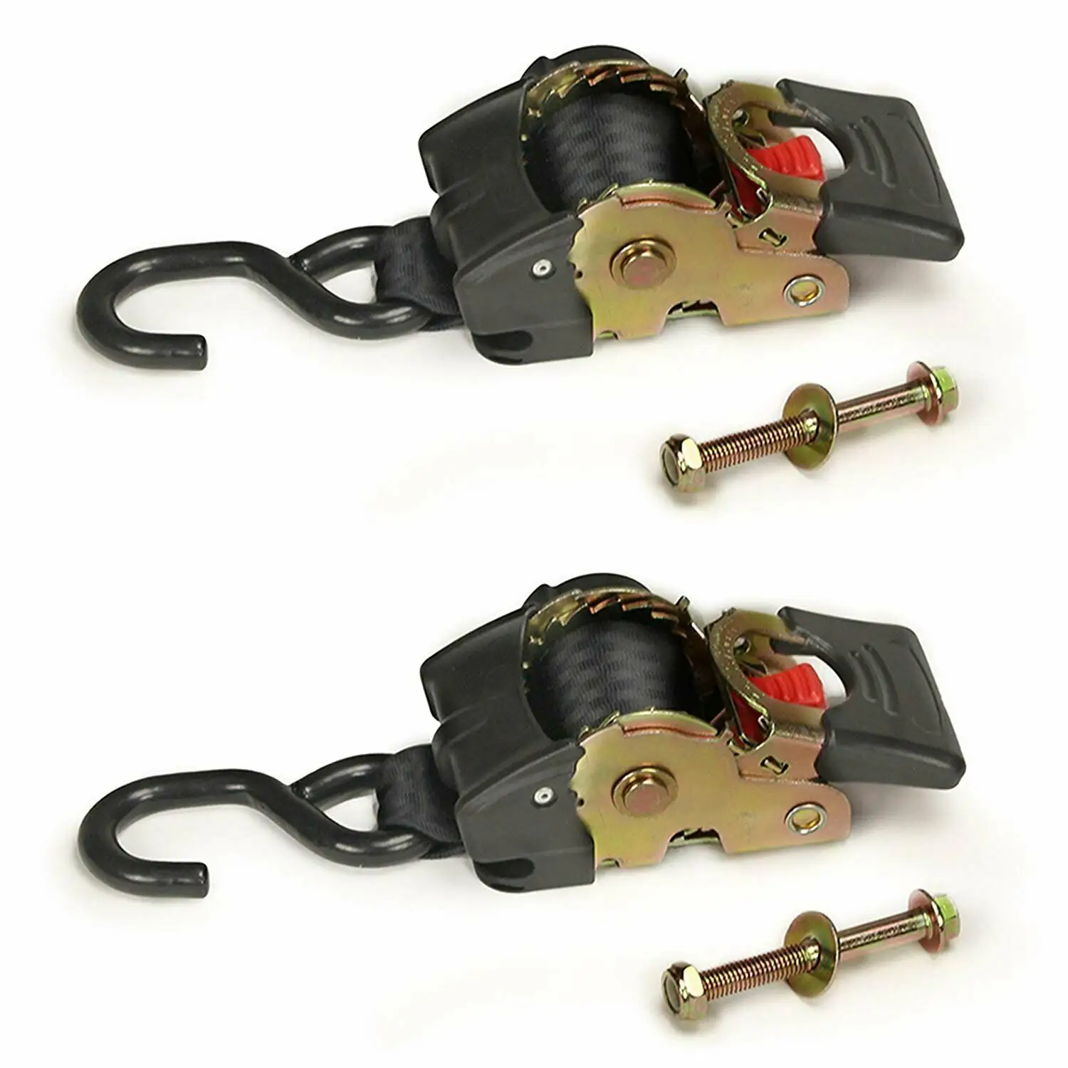 Retractable Bolt On Ratchet Strap Tie Down Anchor Trailer Boat 2x 43 2 PACK