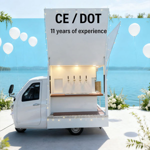 Tricycle mobile pour la vente de bière avec vitrine réfrigérée pour le vin, le café, les jus et les en-cas lors d'événements, de fêtes et dans les rues - Product Image 1
