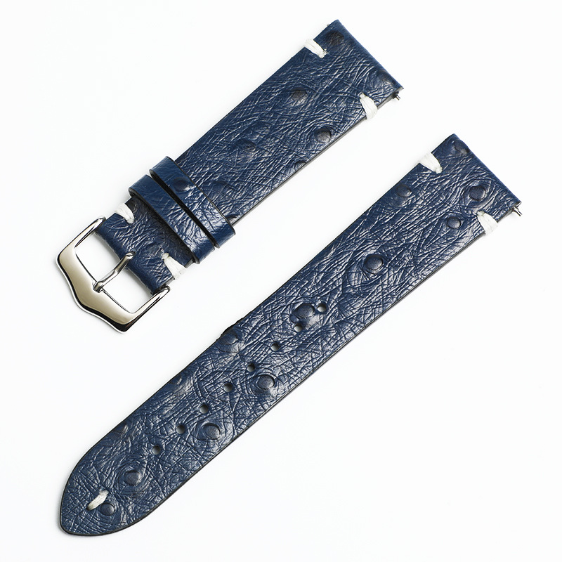 Lionorm Factory Selling Ostrich Pattern Quick Release Full Grain Watch Straps Leather 20mm 22mm Luxury Smart Watch Bands
