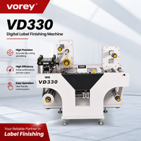 Machine compacte de finition d'étiquettes numériques Vorey VD330, équipement de plastification et de découpe tout-en-un pour les petites usines d'étiquettes