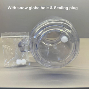 Pre-Drilled 20oz Snow Globe <strong>Tumbler</strong> Double Wall Acrylic <strong>Mason</strong> <strong>Jar</strong> Custom DIY Personalized Cold Plastic Mugs for UV DTF Glitter - Product Image 4