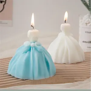 Creative Aromatherapy Candles 3D Bowknot Wedding Dress Design Scented Candle for Home Ornaments Holiday Gifts