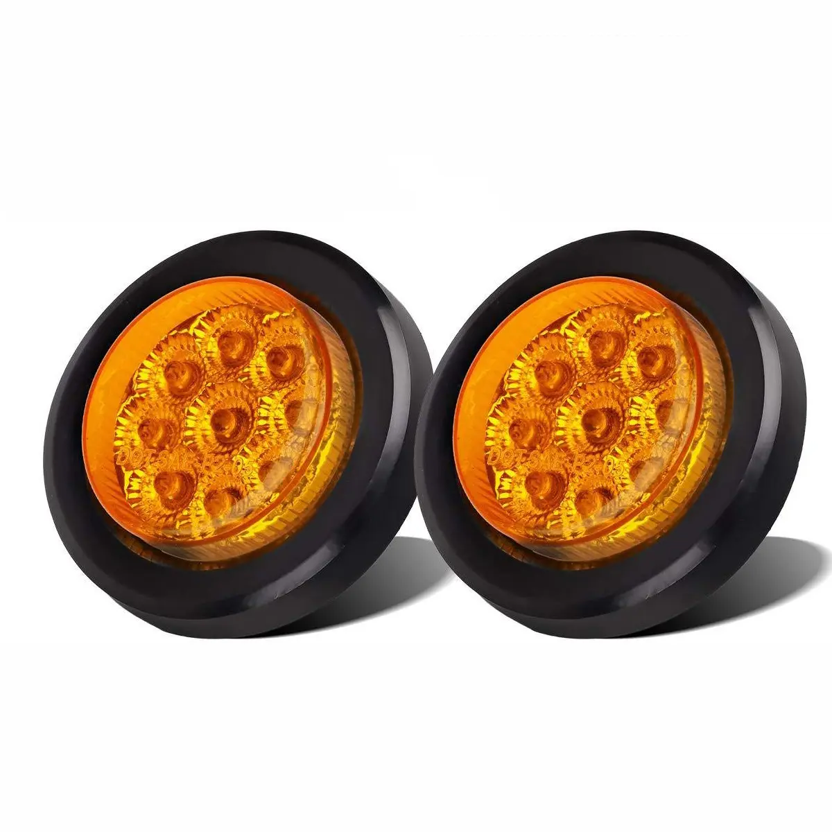 2 Inch Amber Led Truck Trailers Tail Light 12/24V Round Clearance LED Side Marker Lamp KD053