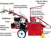 Moissonneuse de maïs de terrasse, mini-récolteuse diesel à une rangée, portée à la main pour usage familial agricole