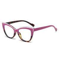 Monture de lunettes optiques TR90 à monture complète, style œil de chat, anti-lumière bleue, lunettes d'ordinateur pour femmes, bloqueurs de lumière bleue