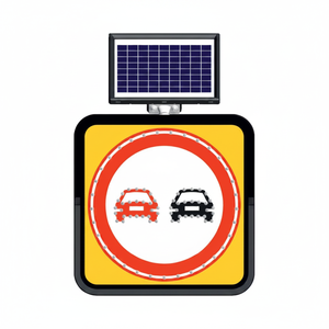Señal de Advertencia de Tráfico sin Cruce de Aluminio de 60 x 60 cm con Energía Solar - Product Image 2