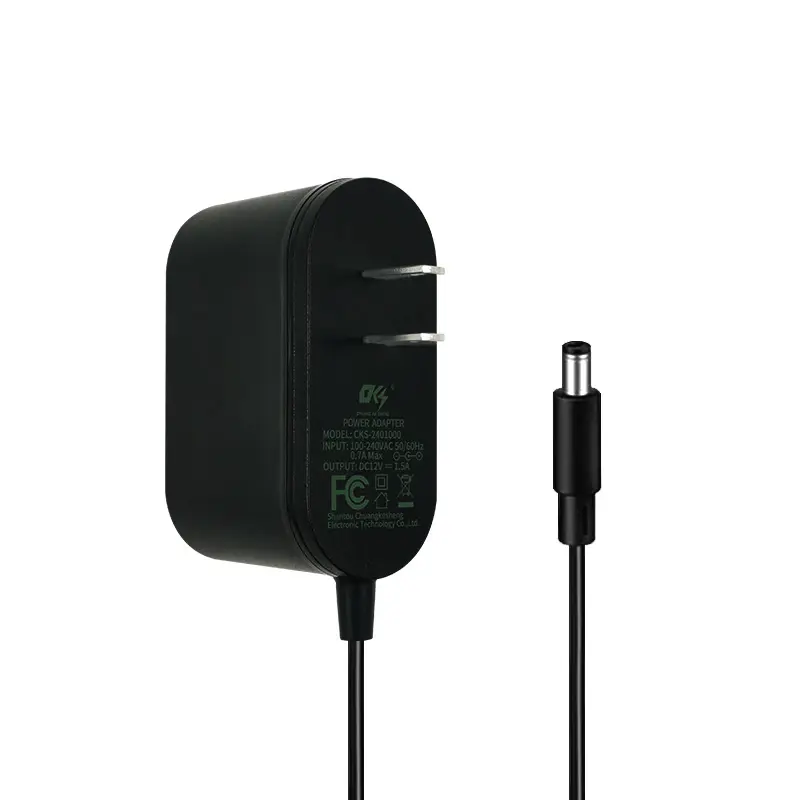 Profissional AC 100-240v DC US parede plug transformador de alimentação 18W 1.5A 12V adaptador de alimentação